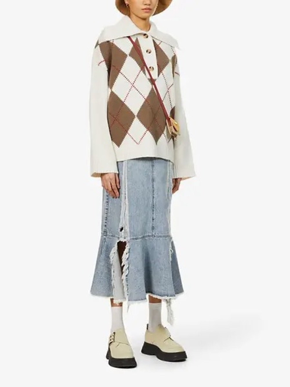 SAMSØE SAMSØE 
Kei Argyle Intarsia Wool-Blend Jumper
